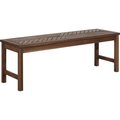 Walker Edison Furniture 53 in. Modern Patio Dining Bench; Dark Brown OWB53VINDB